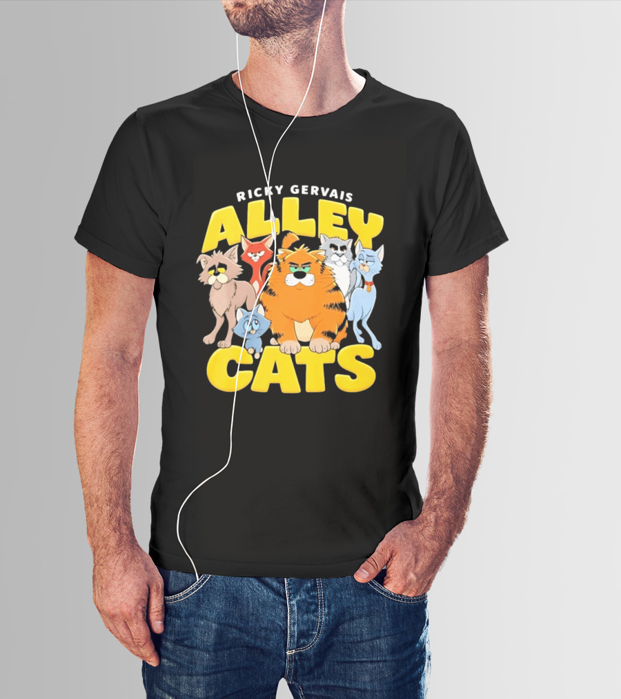 Ricky Gervais Alley Cats Cartoon Friends T-Shirt