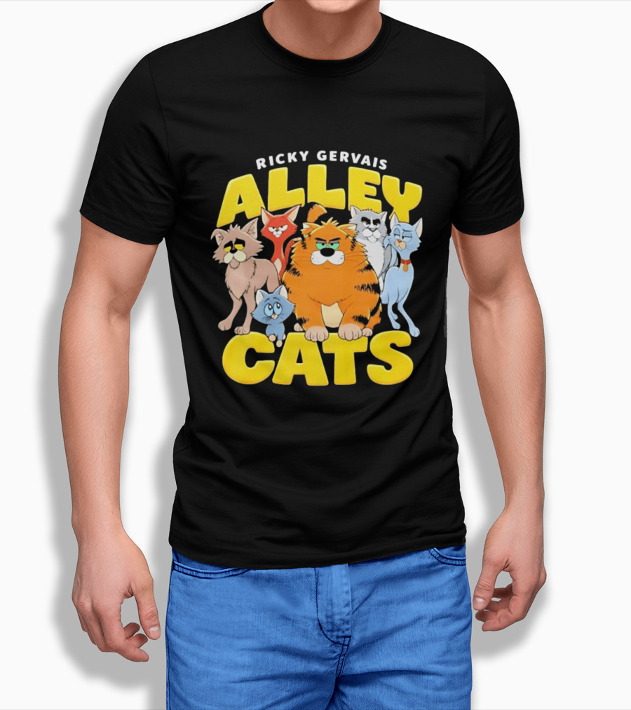 Ricky Gervais Alley Cats Cartoon Friends T-Shirt