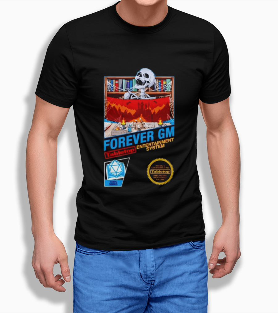 Forever GM Tabletop Entertainment System TTRPG Series Game Playbooks Dice T-Shirt