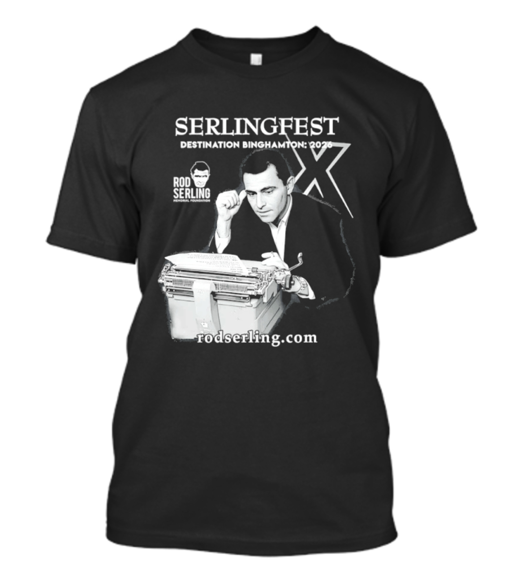Serlingfest Destination Binghamton 2026 Rod Serling Classic Typing Image T-Shirt