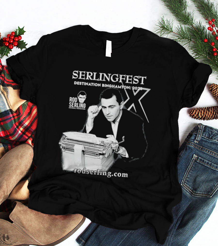 Serlingfest Destination Binghamton 2026 Rod Serling Classic Typing Image T-Shirt