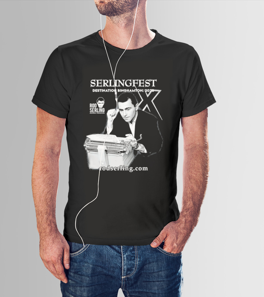 Serlingfest Destination Binghamton 2026 Rod Serling Classic Typing Image T-Shirt