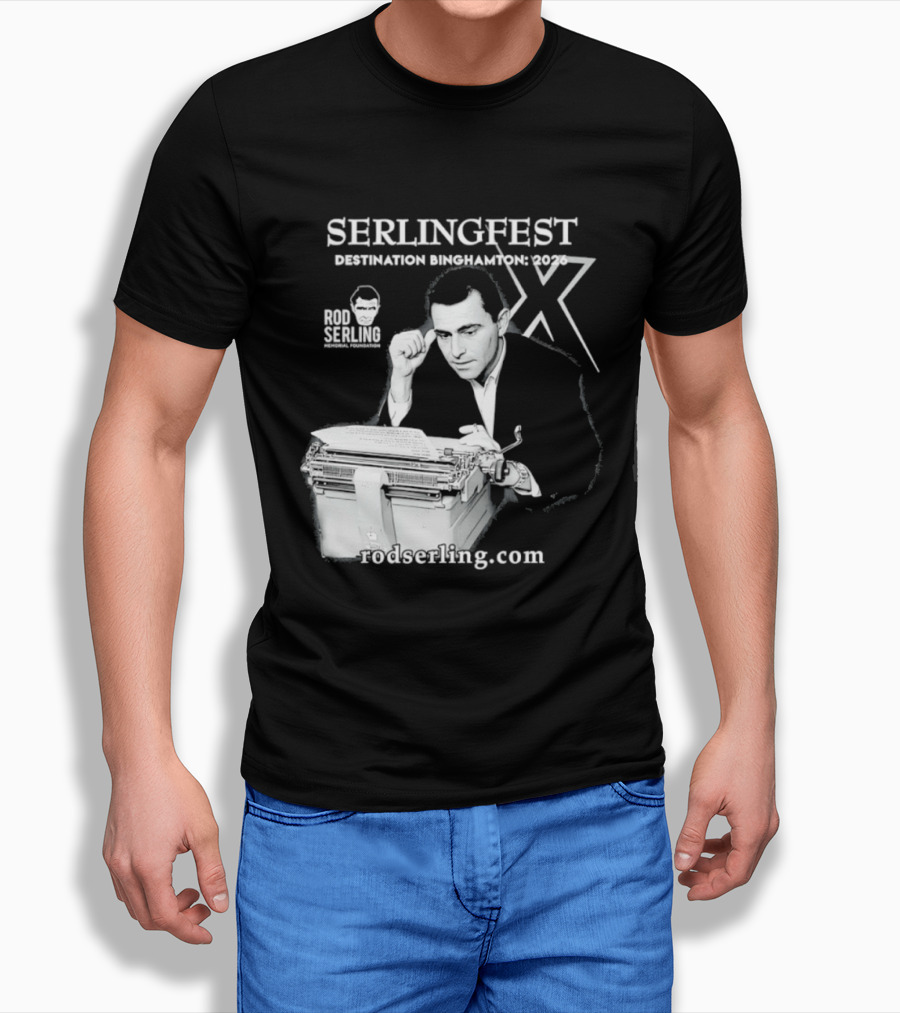 Serlingfest Destination Binghamton 2026 Rod Serling Classic Typing Image T-Shirt