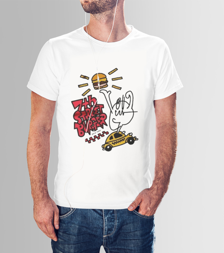 7th Street Burger Taxi With Burger And Sunbeam T-Shirt