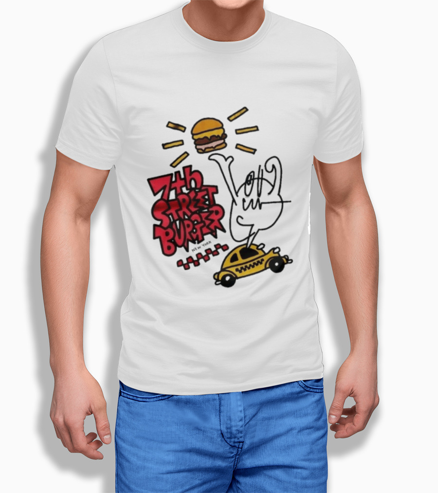 7th Street Burger Taxi With Burger And Sunbeam T-Shirt