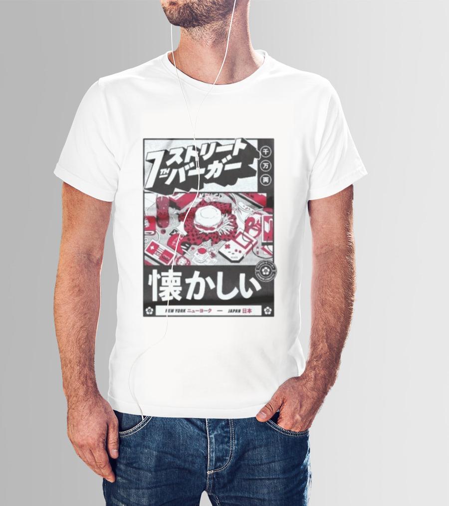 Natsukashii Street Burger New York Japan Retro Gaming T-Shirt