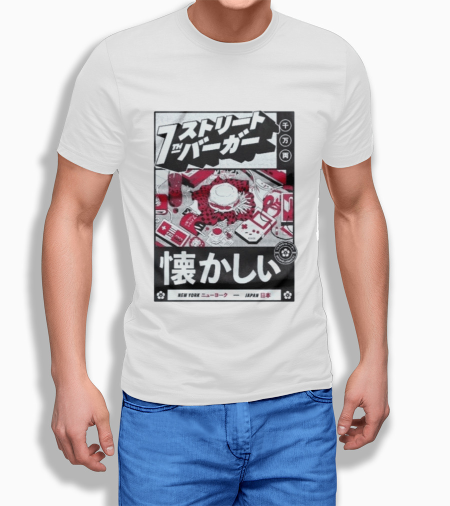 Natsukashii Street Burger New York Japan Retro Gaming T-Shirt