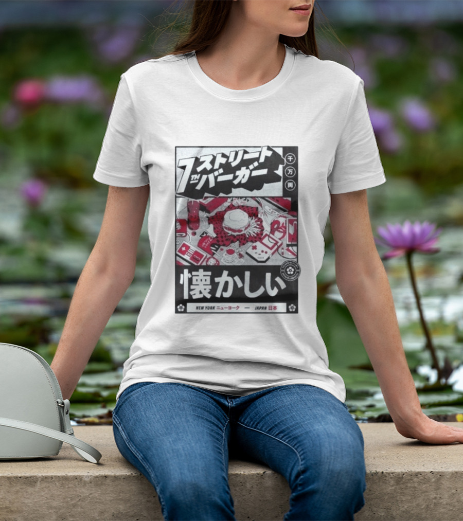 Natsukashii Street Burger New York Japan Retro Gaming T-Shirt