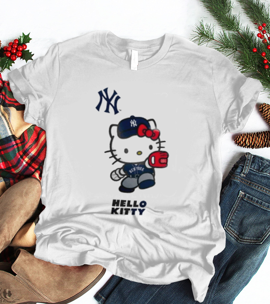 New York Yankees Hello Kitty Baseball Catcher Outfit T-Shirt