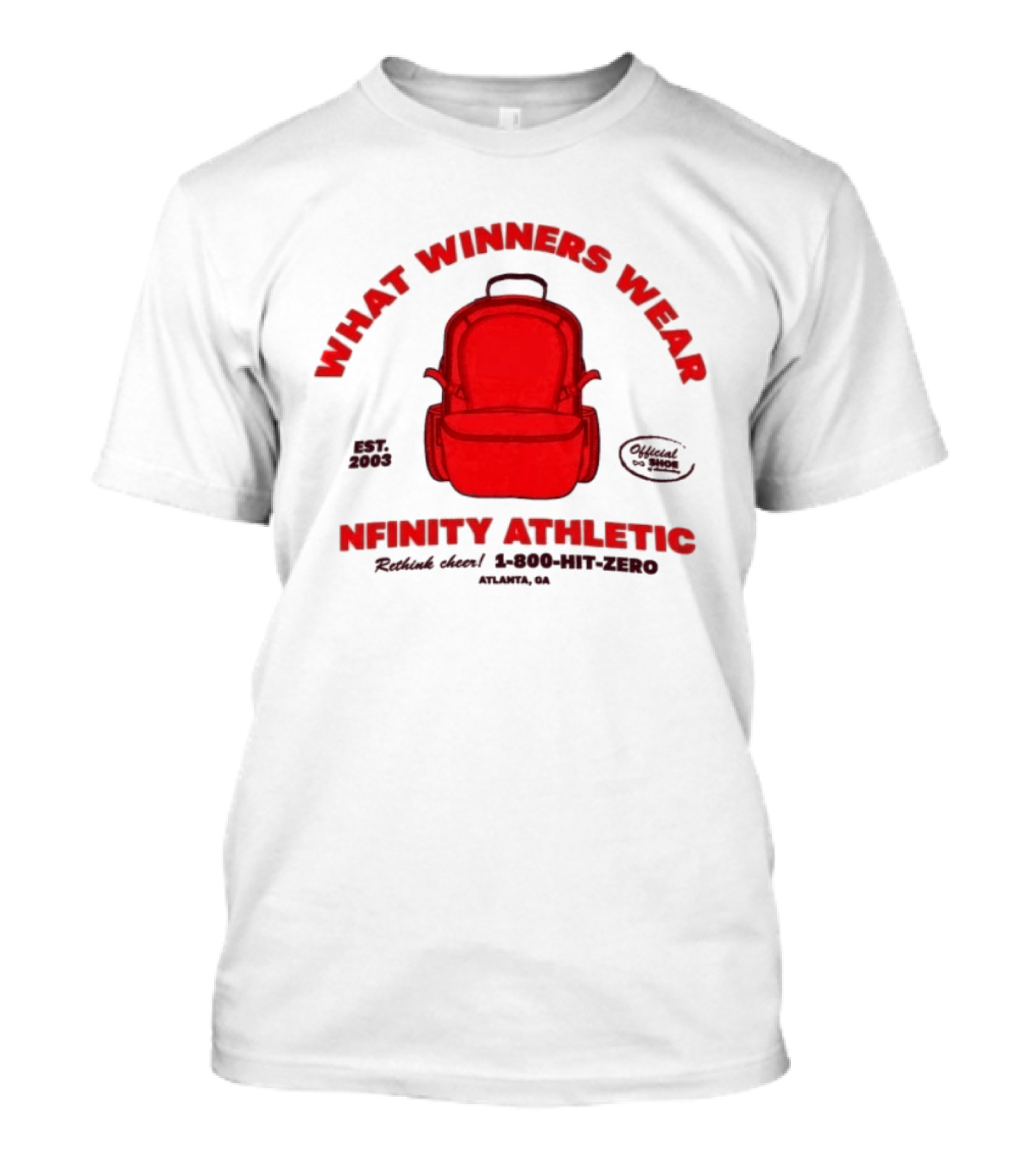 Nfinity Athletic What Winners Wear Backpack Established 2005 Red Rethink Atlanta T-Shirt