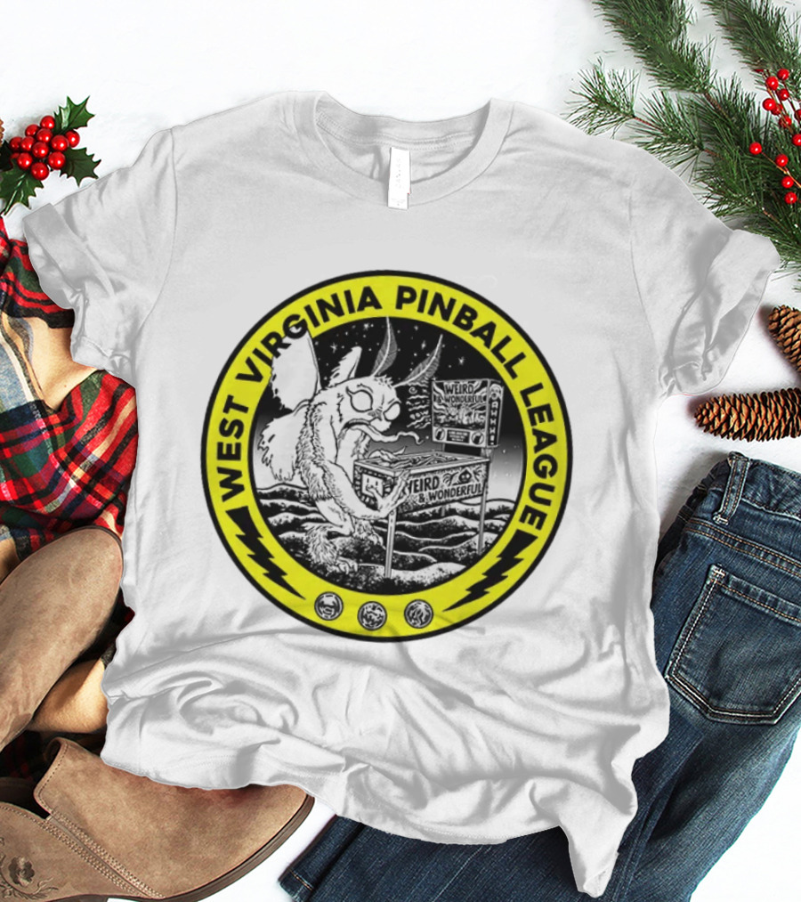 West Virginia Pinball League Mothman Weird Wonderful T-Shirt