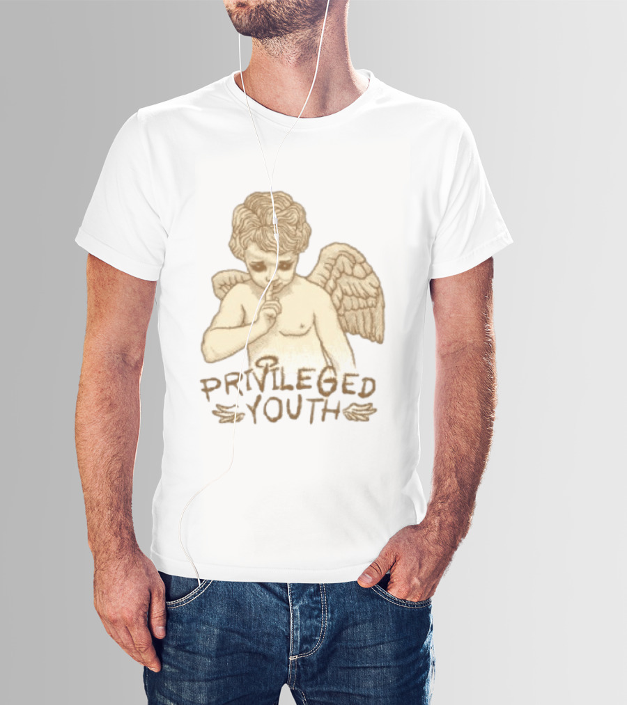 Privileged Youth Angel Oversized White Vintage Cherub T-Shirt