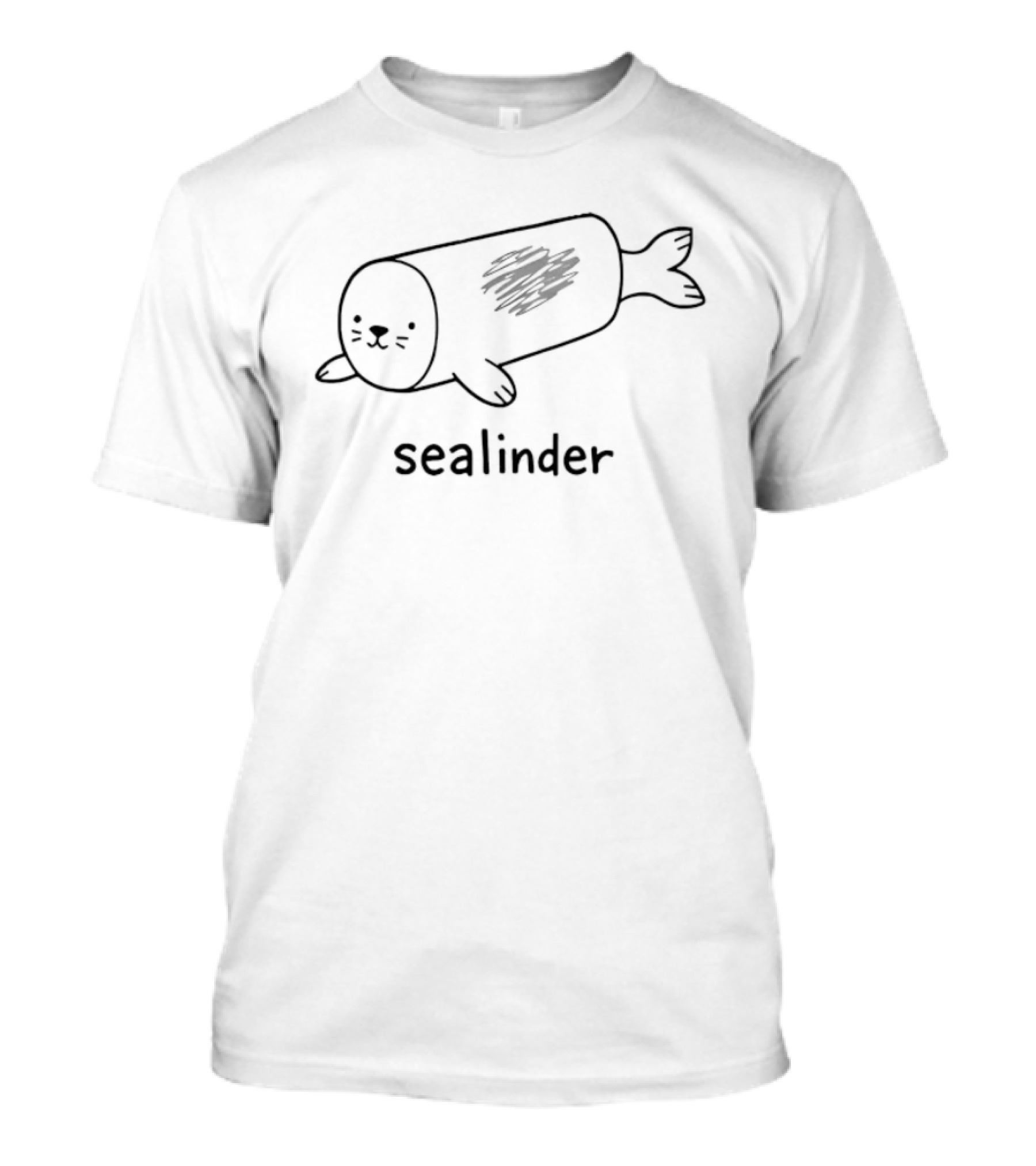 Sealinder Seal Cylinder Pun Animal Cute Drawing T-Shirt