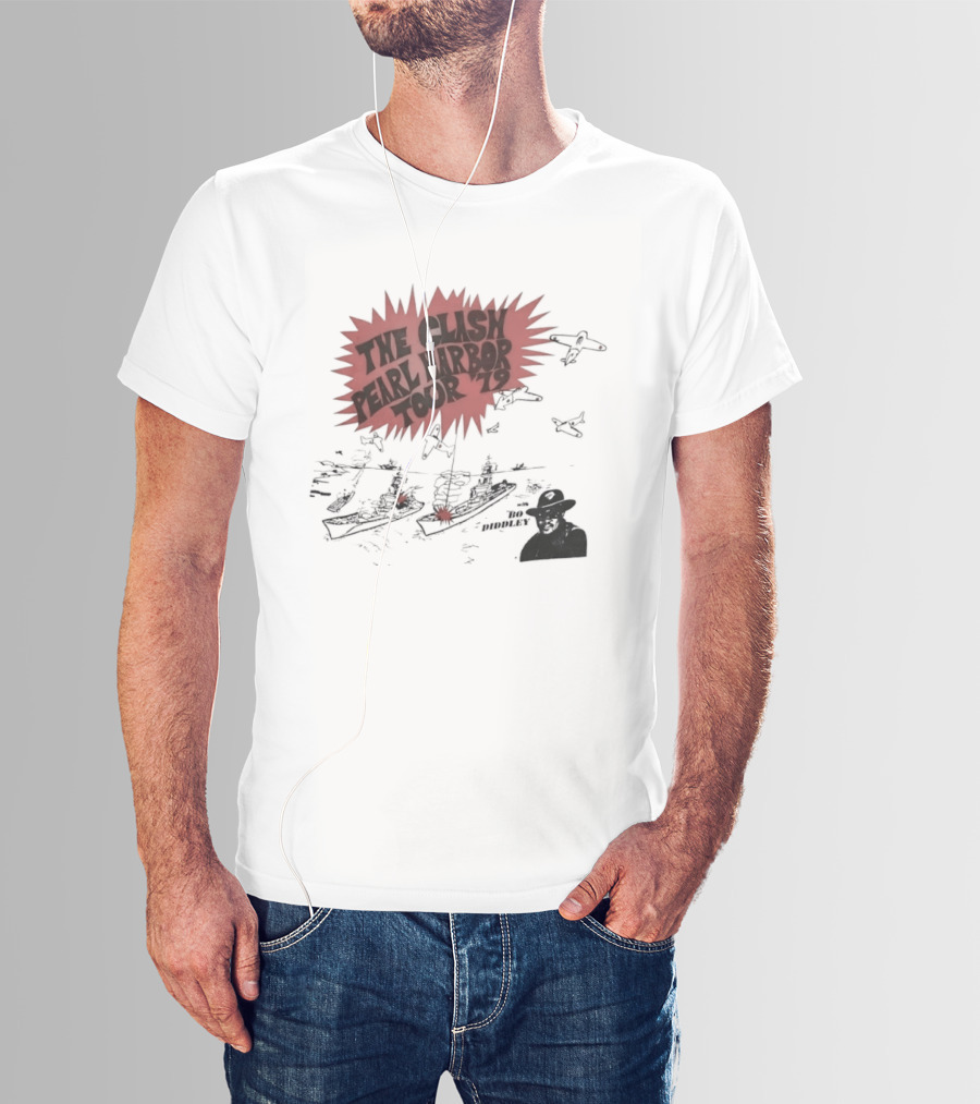 The Clash Pearl Harbor Tour 79 Bo Diddley Live Concert Vintage Punk Rock Music T-Shirt
