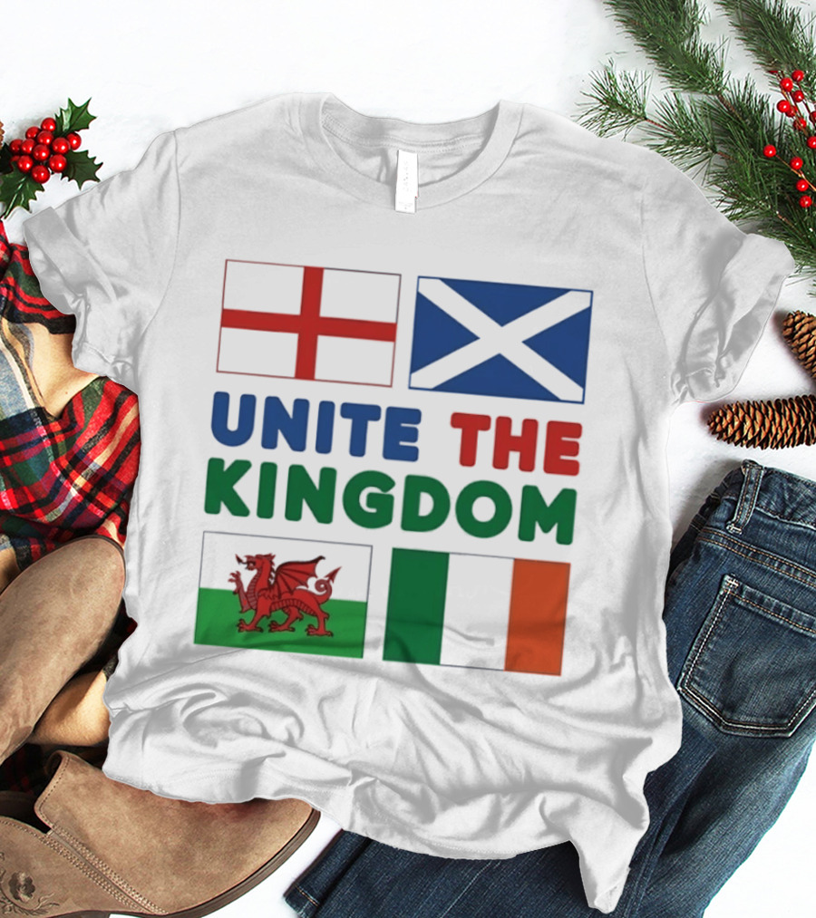 Unite The Kingdom England Scotland Wales Ireland Flags British Isles T-Shirt