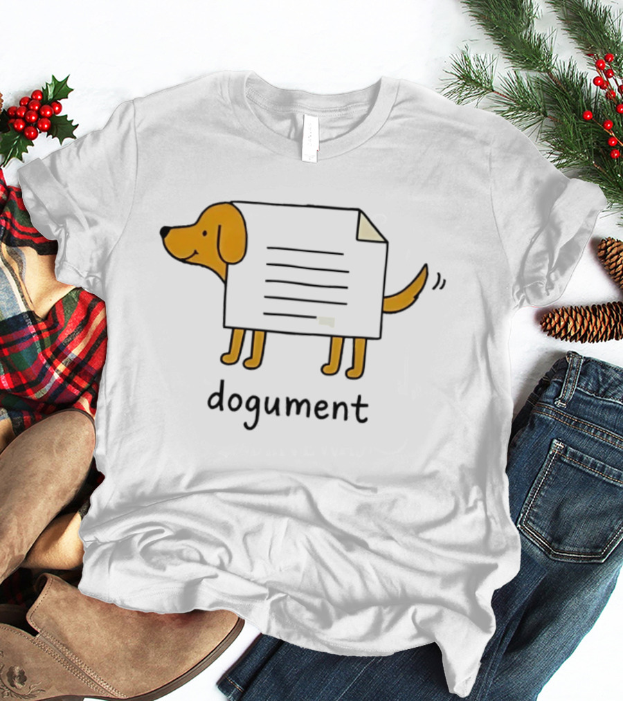 Dogument Dog Paper Pun Document Office T-Shirt