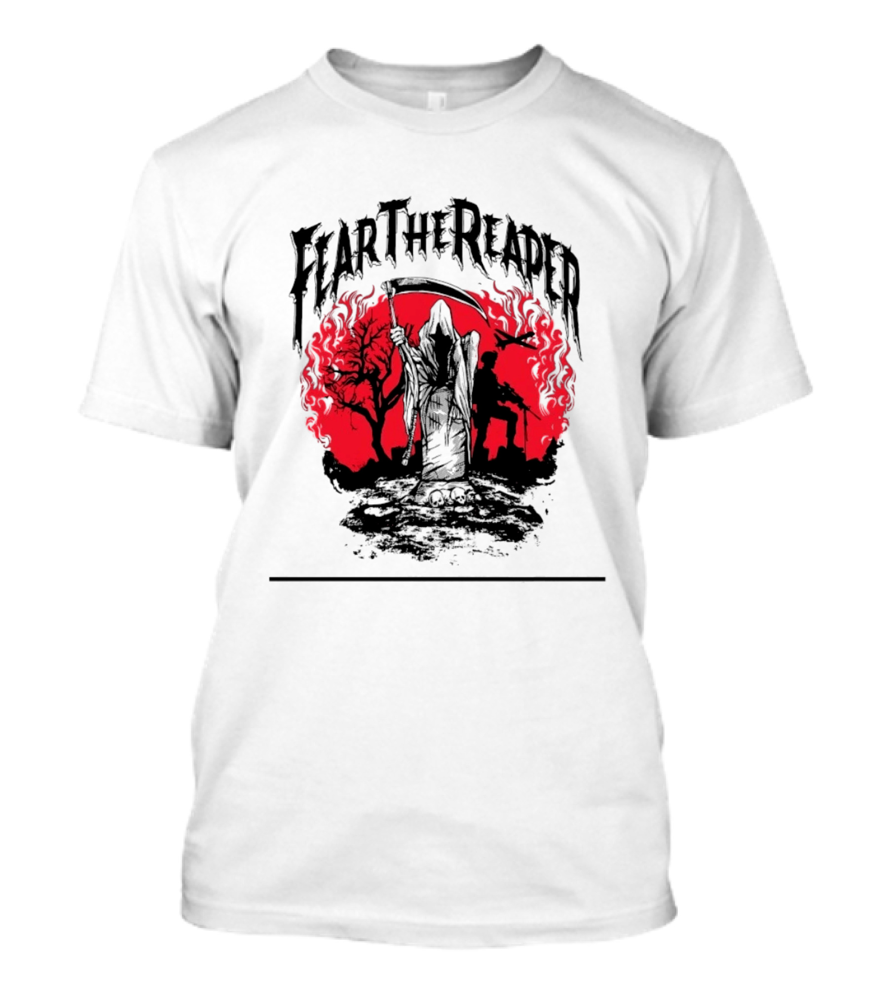 Fear The Reaper Grim Reaper Soldier Military T-Shirt