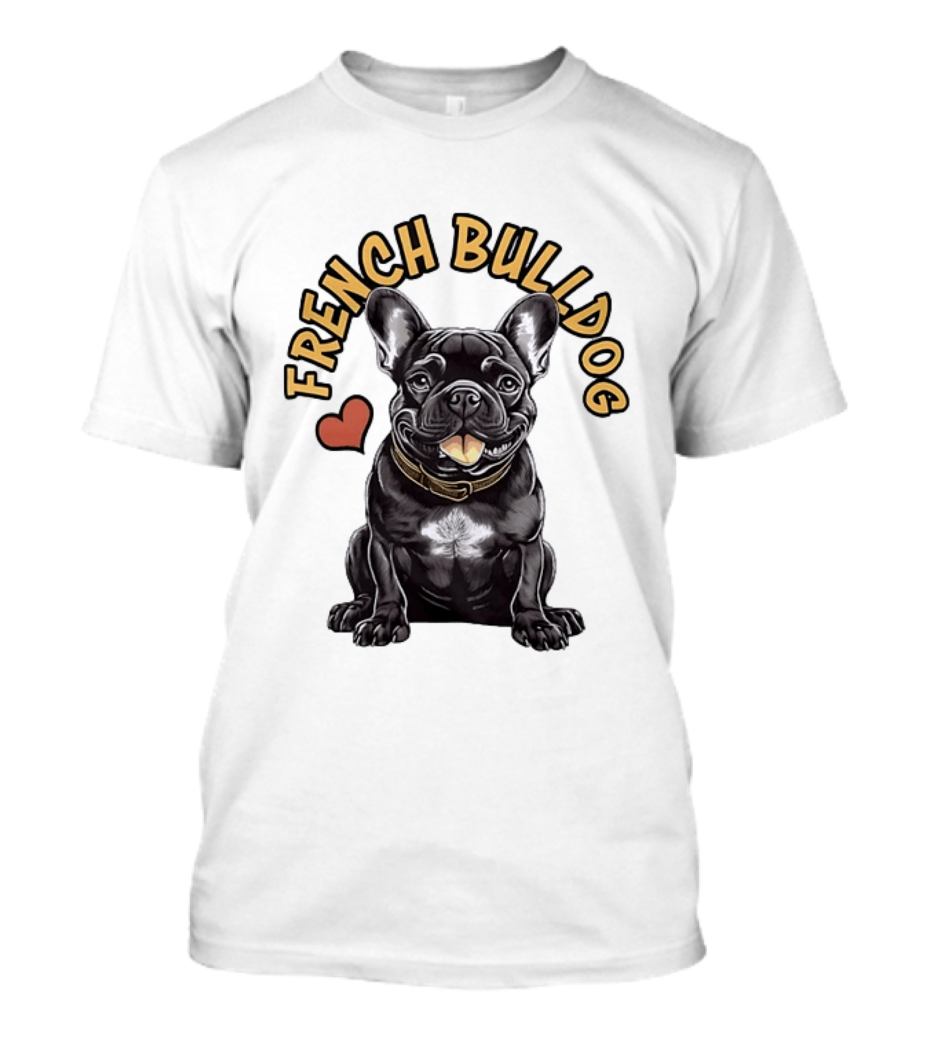 French Bulldog With Heart Frenchie Dog Lover T-Shirt