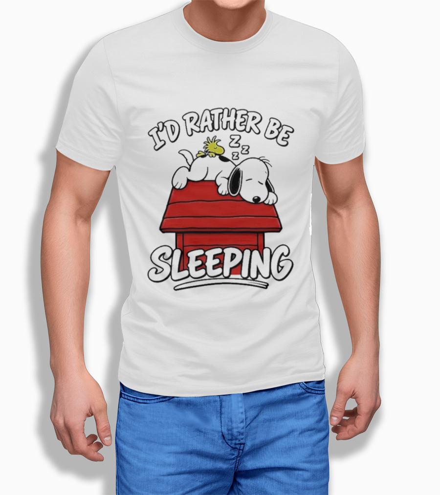 I’d Rather Be Sleeping Snoopy And Woodstock T-Shirt