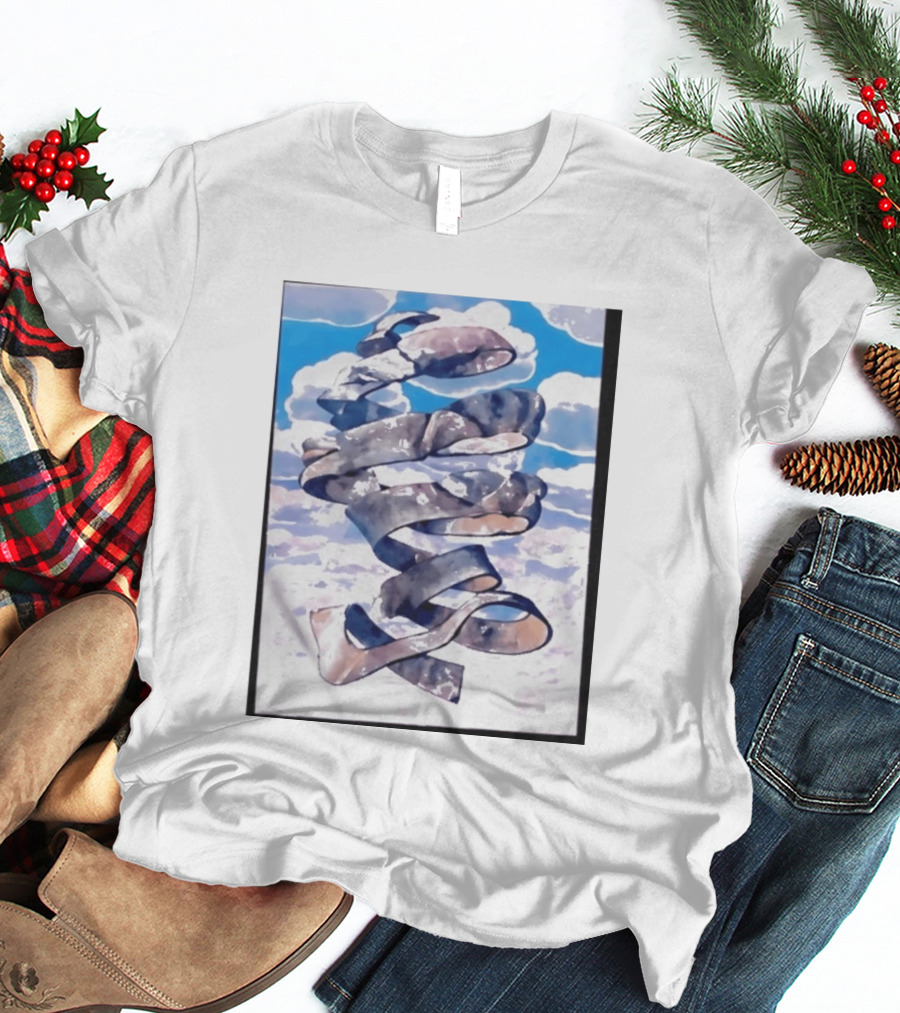 Cloudy Sky Ribbon Twirl T-Shirt