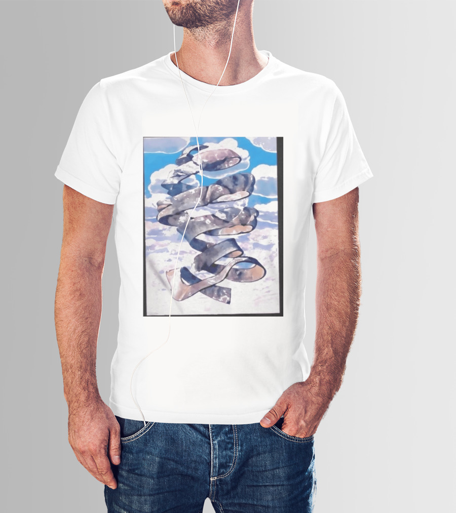 Cloudy Sky Ribbon Twirl T-Shirt