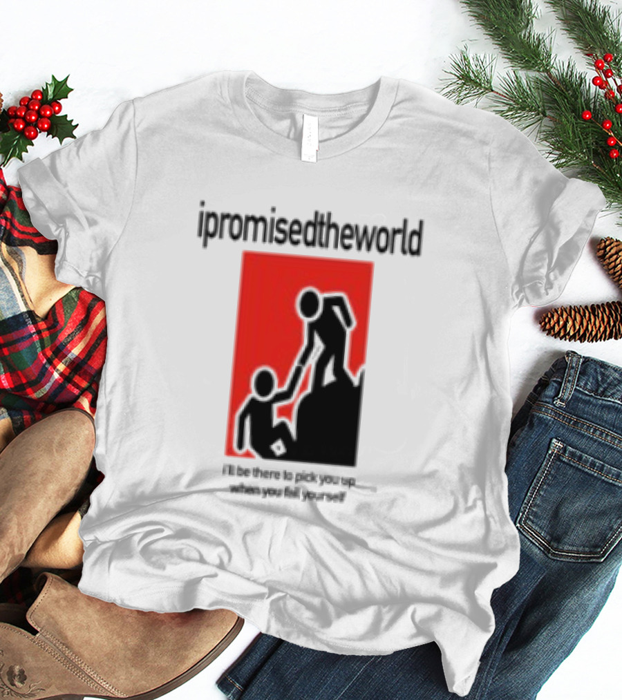 Ipromisedtheworld Helping Hand Support Black Text Red T-Shirt