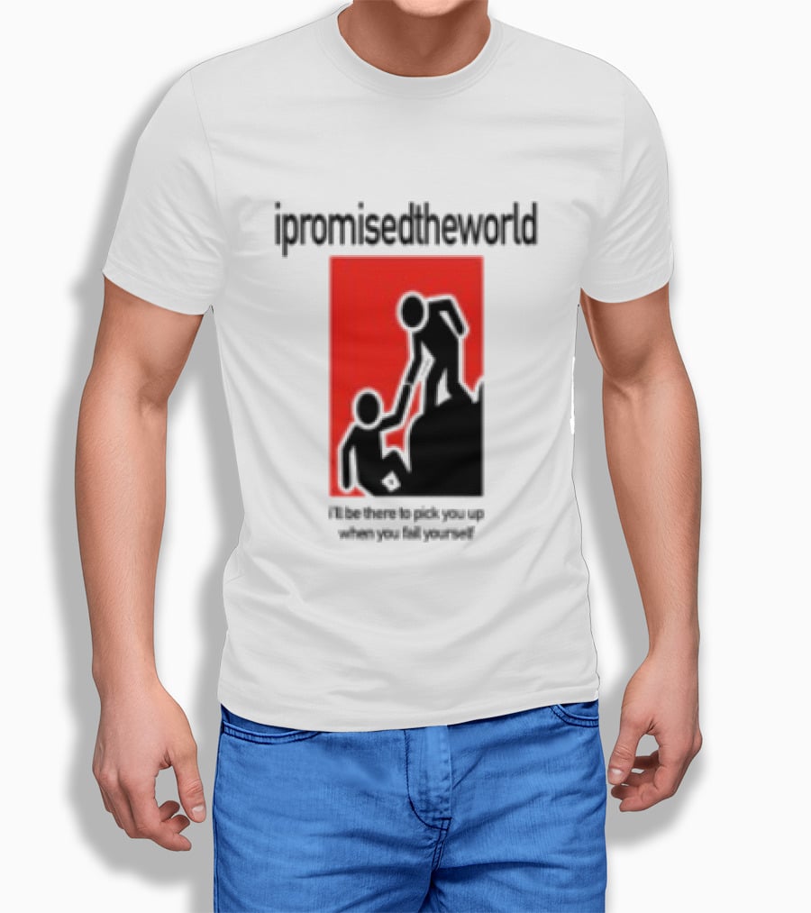Ipromisedtheworld Helping Hand Support Black Text Red T-Shirt