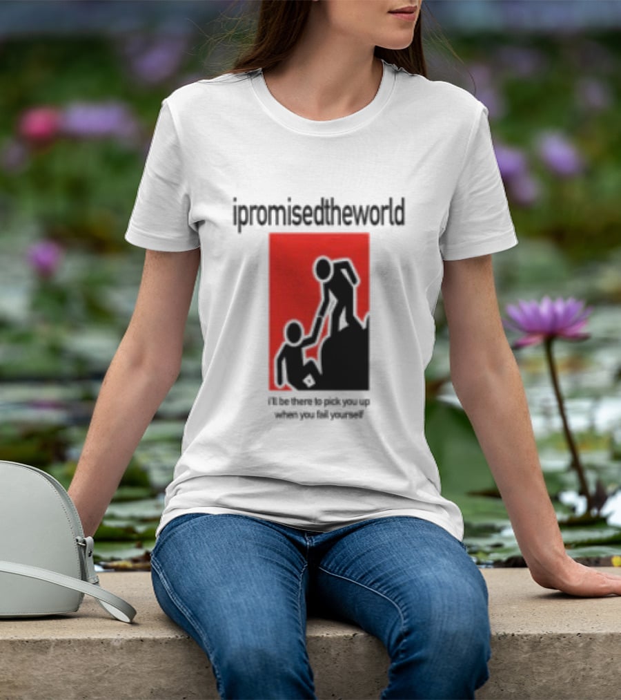 Ipromisedtheworld Helping Hand Support Black Text Red T-Shirt