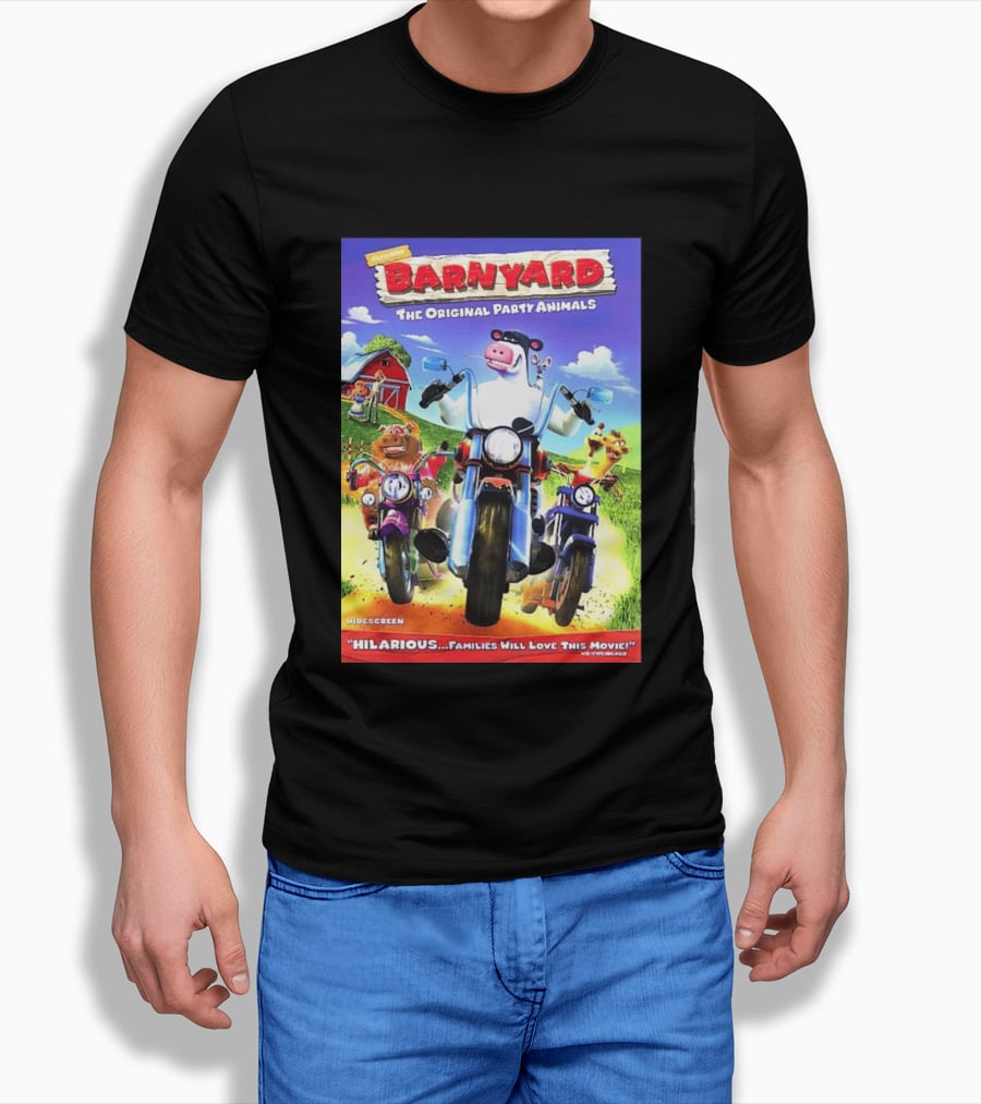 Nickelodeon Barnyard DVD 2006 Hilarious The Original Party Animals Widescreen T-Shirt