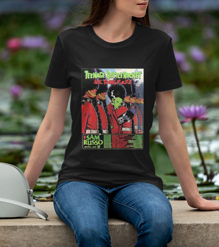 Teenage Bottlerocket UK Tour 2026 Sam Russo Dates Dublin Glasgow Brixton London T-Shirt
