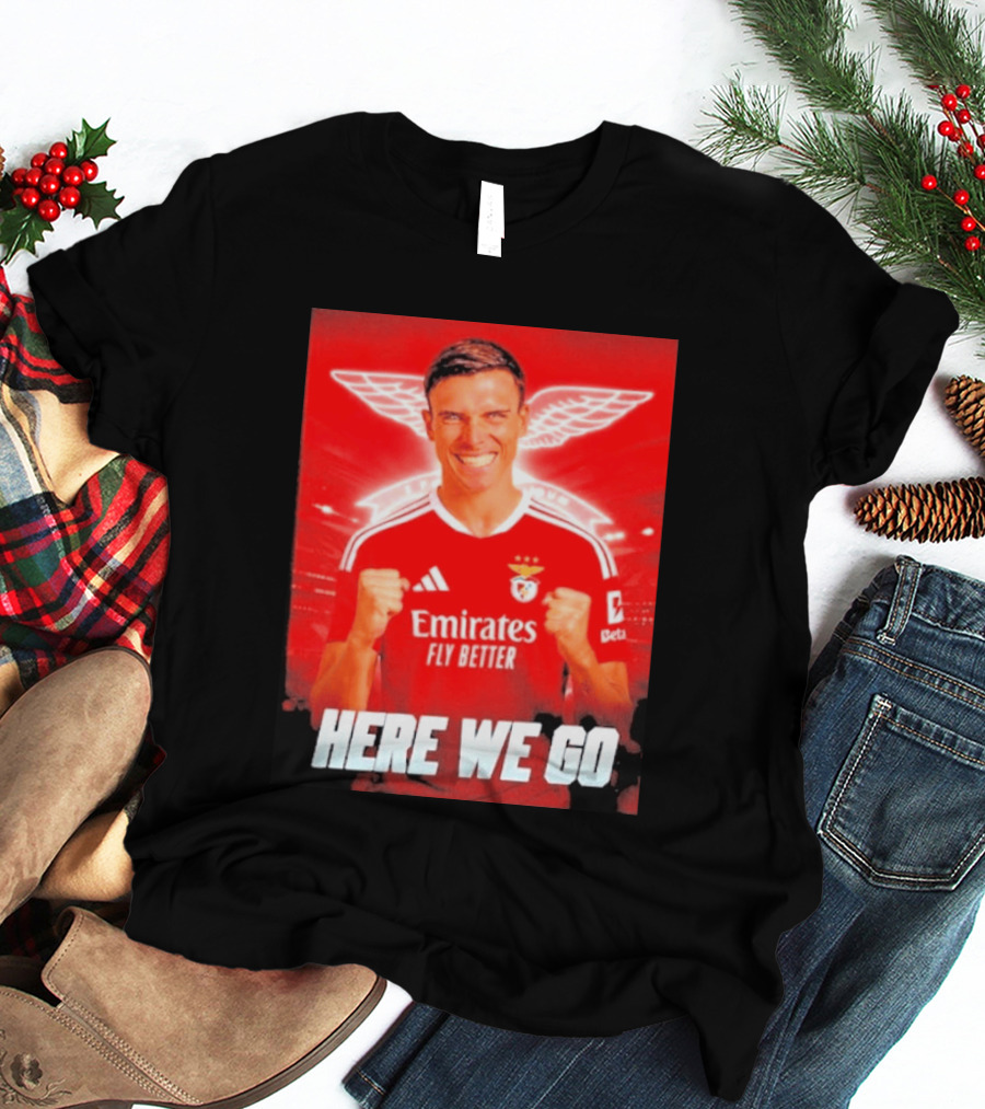 João Palhinha Benfica Transfer Here We Go Emirates Fly Better T-Shirt