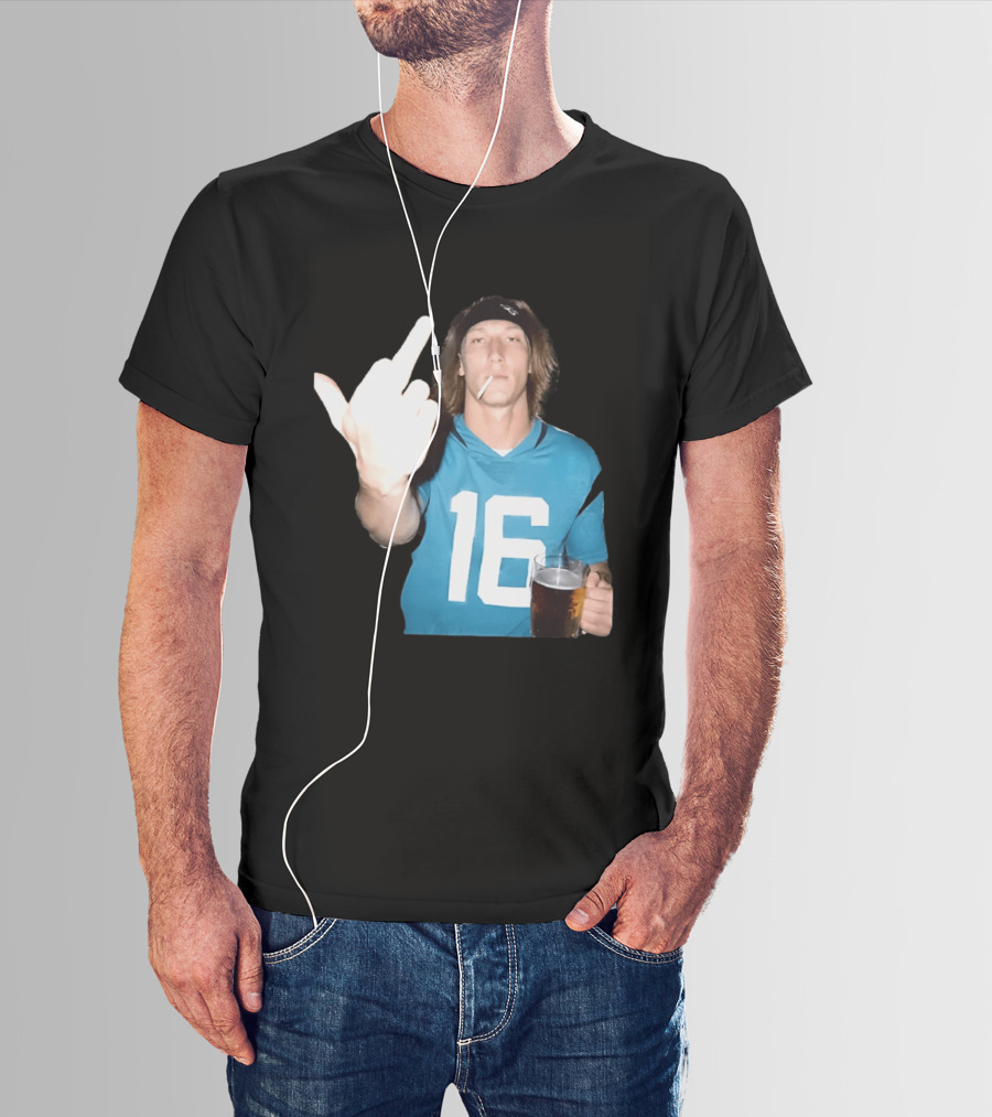 Trevor Lawrence Jersey 16 Middle Finger Beer Cigarette Jacksonville Jaguars T-Shirt