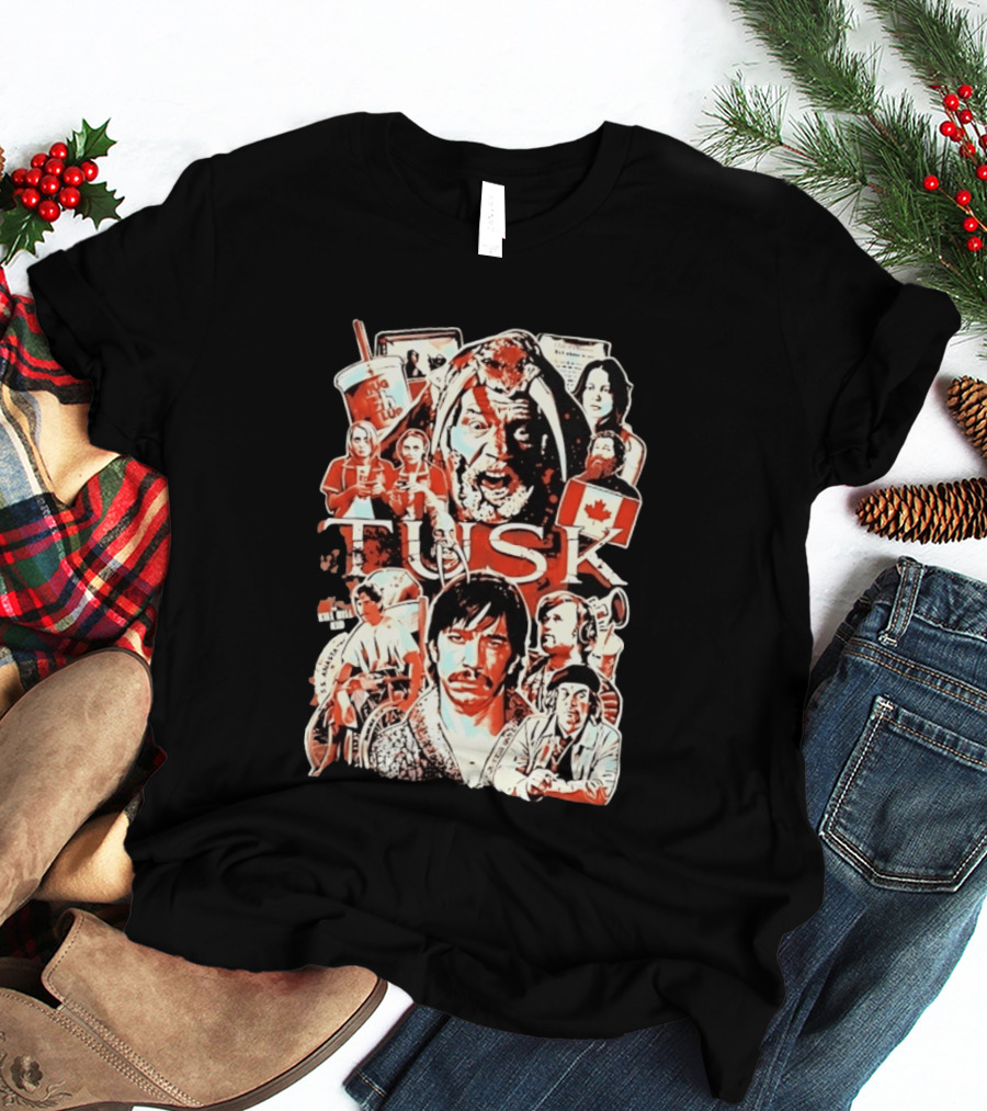 Tusk Movie Kevin Smith Justin Long Cast Collage T-Shirt