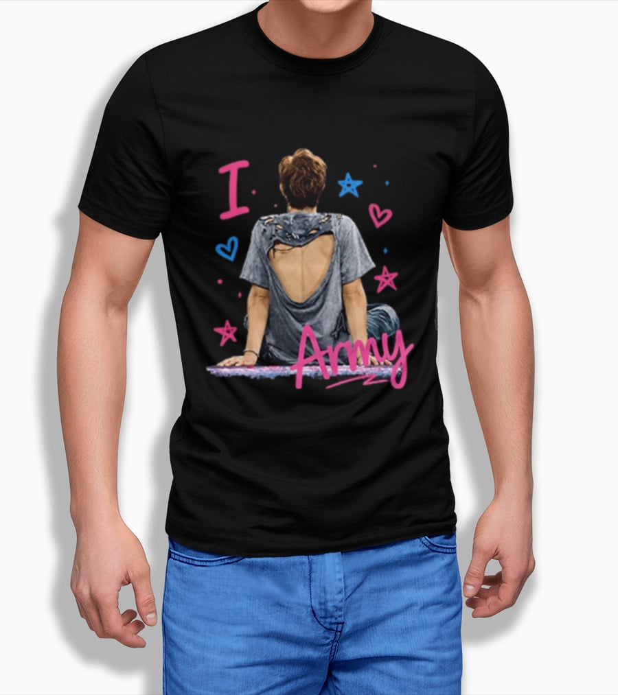 I Love Army Joonie BTS Stars Hearts T-Shirt