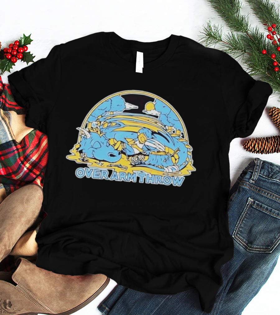 Over Arm Throw Cartoon Sleeping Blue Dragon Under Moonlit Sky T-Shirt