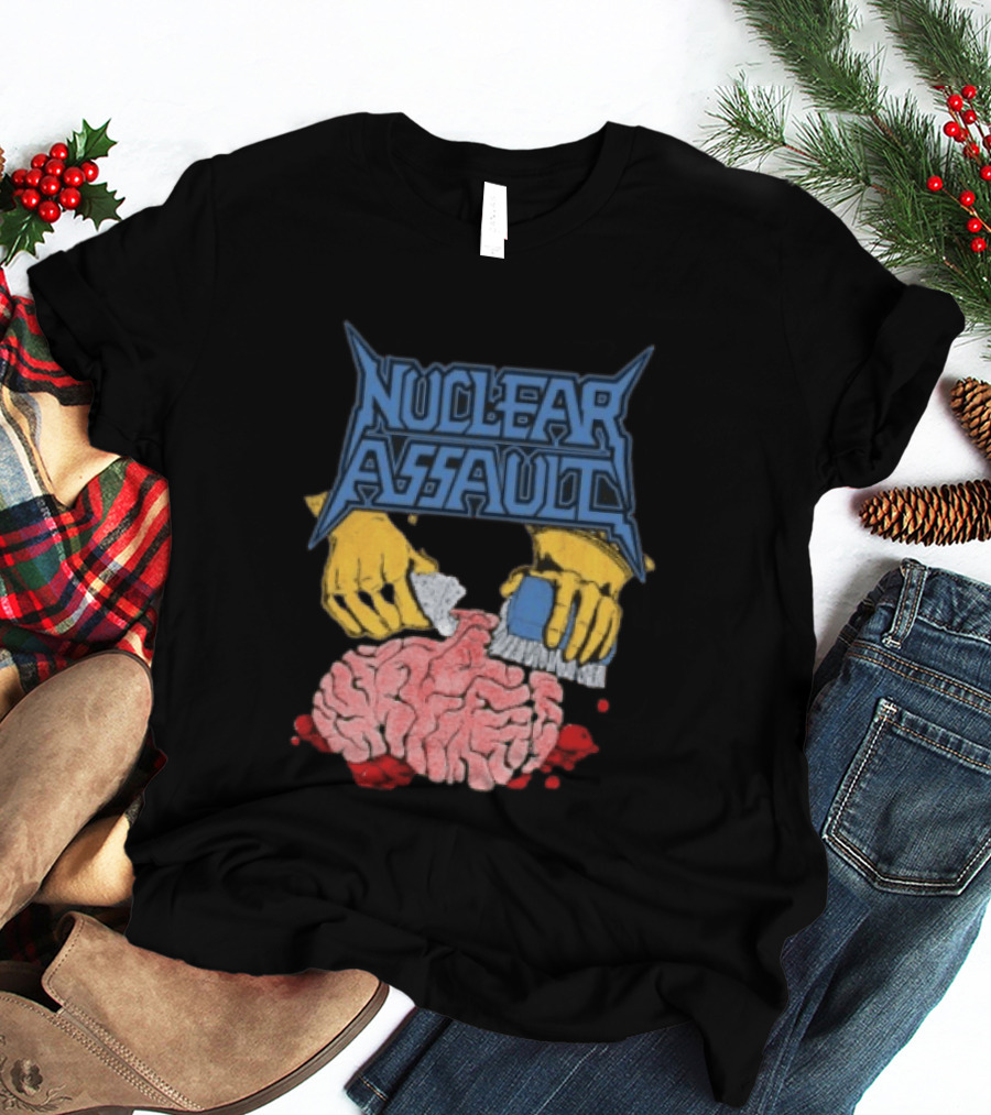 Nuclear Assault Brain Scrubbing Art Beyond Human Store Po Box Leftovers T-Shirt