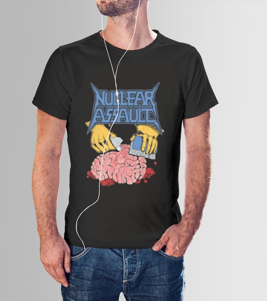 Nuclear Assault Brain Scrubbing Art Beyond Human Store Po Box Leftovers T-Shirt