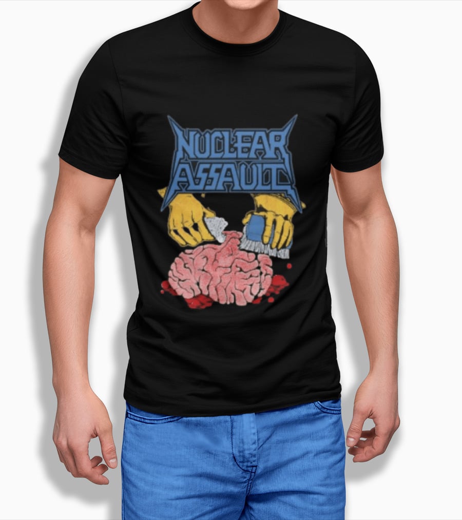 Nuclear Assault Brain Scrubbing Art Beyond Human Store Po Box Leftovers T-Shirt
