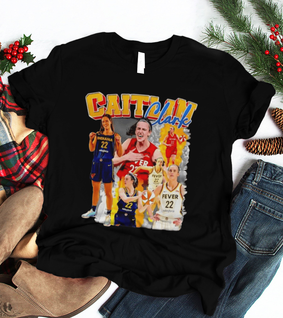 Caitlin Clark Indiana Fever 22 Basketball Athlete Action Montages T-Shirt