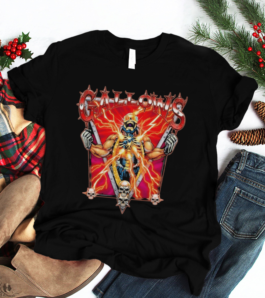 Gallows Wrestling Skull Warrior Electric Power T-Shirt
