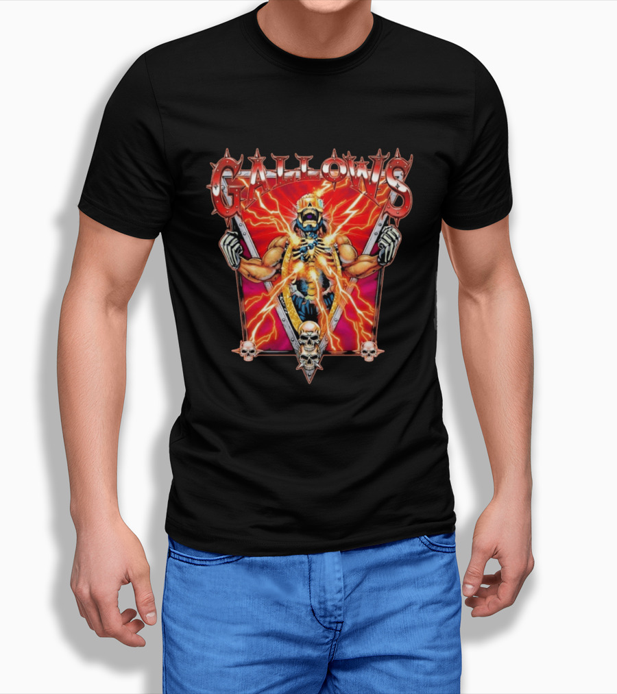 Gallows Wrestling Skull Warrior Electric Power T-Shirt