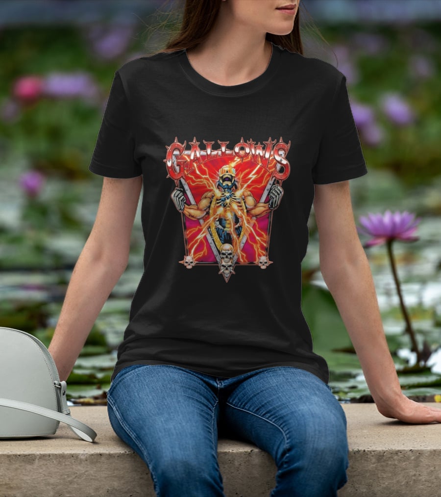 Gallows Wrestling Skull Warrior Electric Power T-Shirt