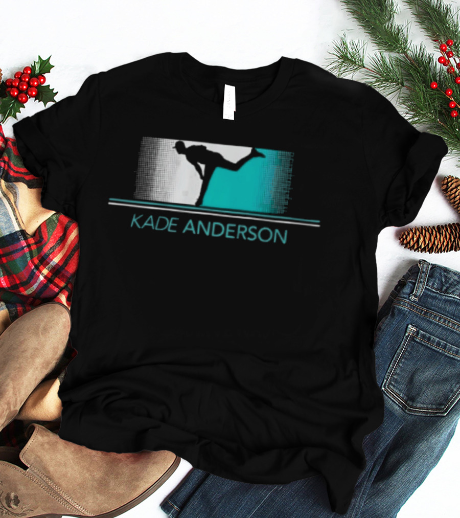 Kade Anderson Baseball Pitcher Halftone Teal T-Shirt