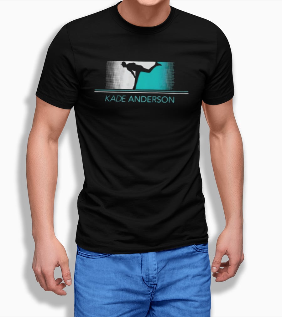 Kade Anderson Baseball Pitcher Halftone Teal T-Shirt