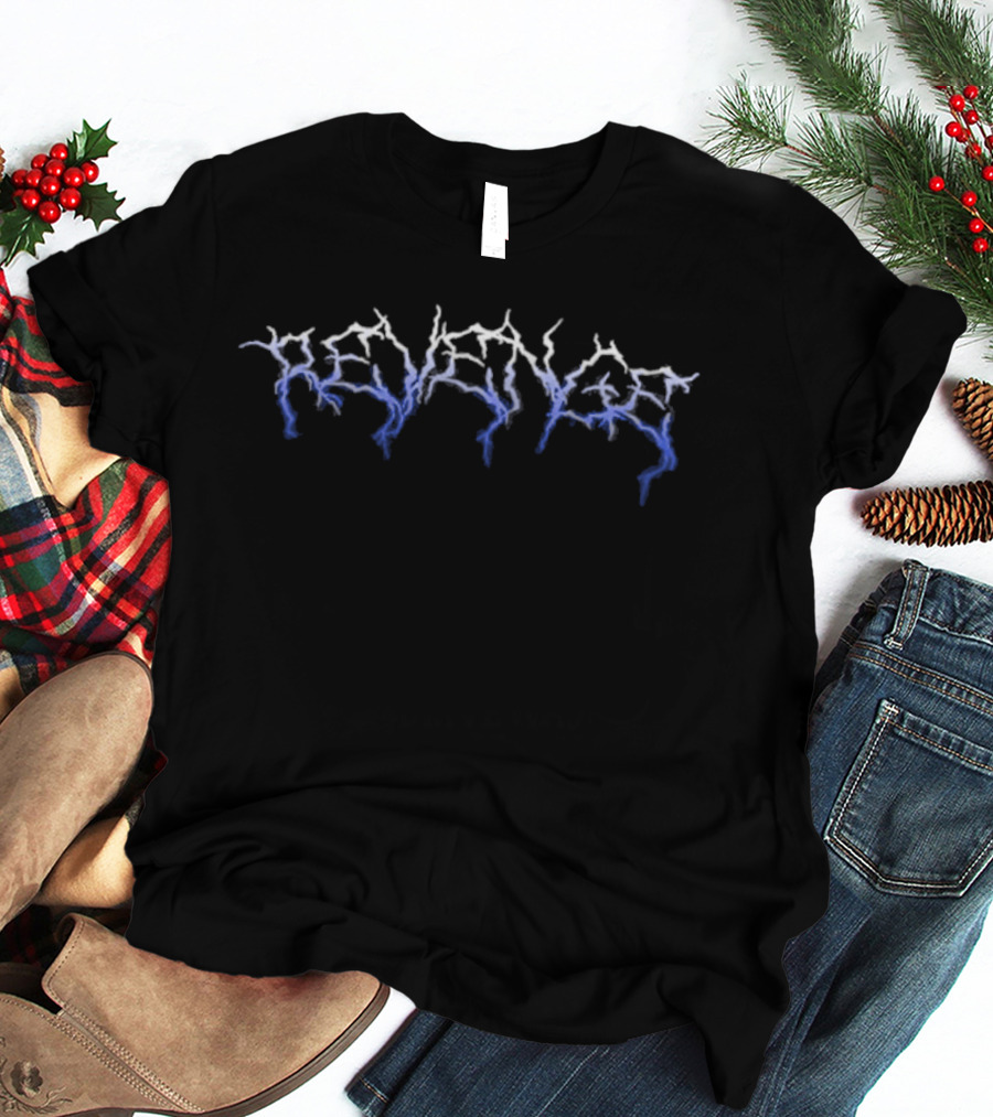Revenge Gradient Lightning Black Blue T-Shirt