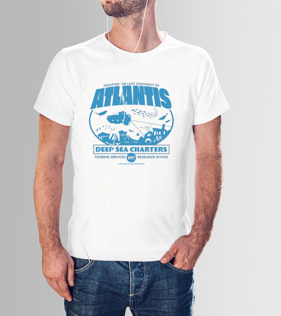 Atlantis Deep Sea Charters Heckletours Discover The Lost Continent Scuba Services Research Diving T-Shirt