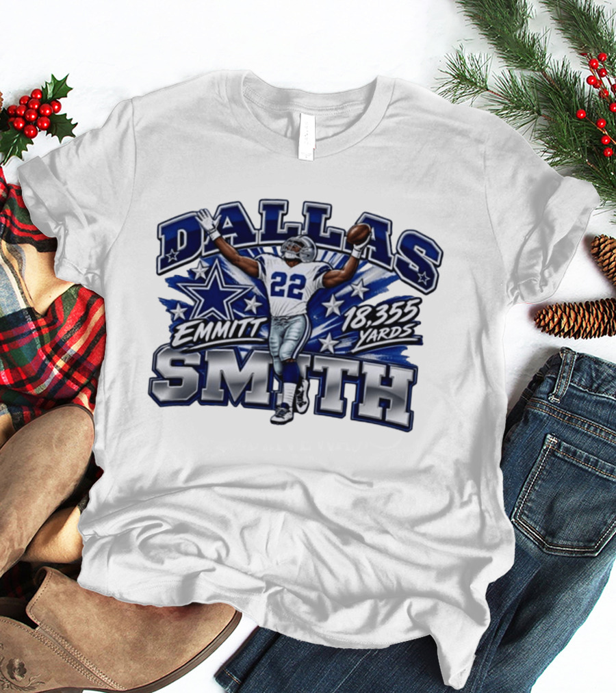 Dallas Emmitt Smith 22 Cowboys 18355 Yards Legend Star T-Shirt