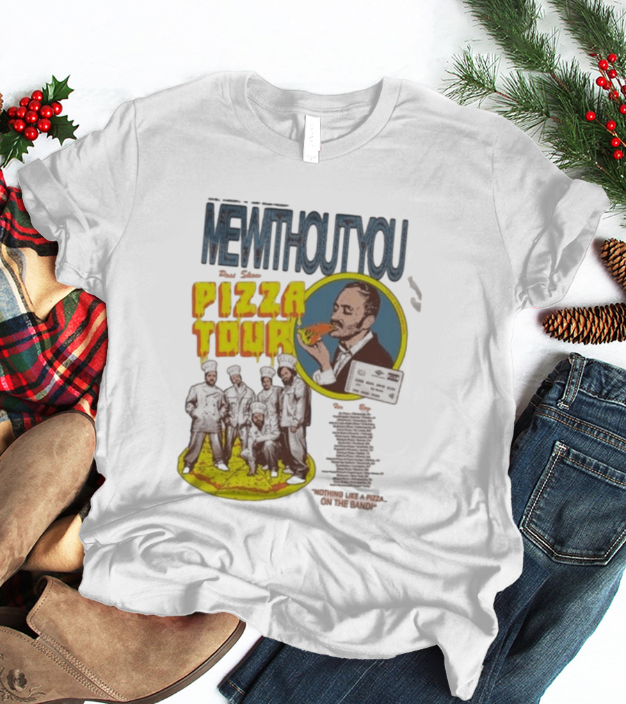 MeWithoutYou Pizza Tour Band Eating Slice T-Shirt