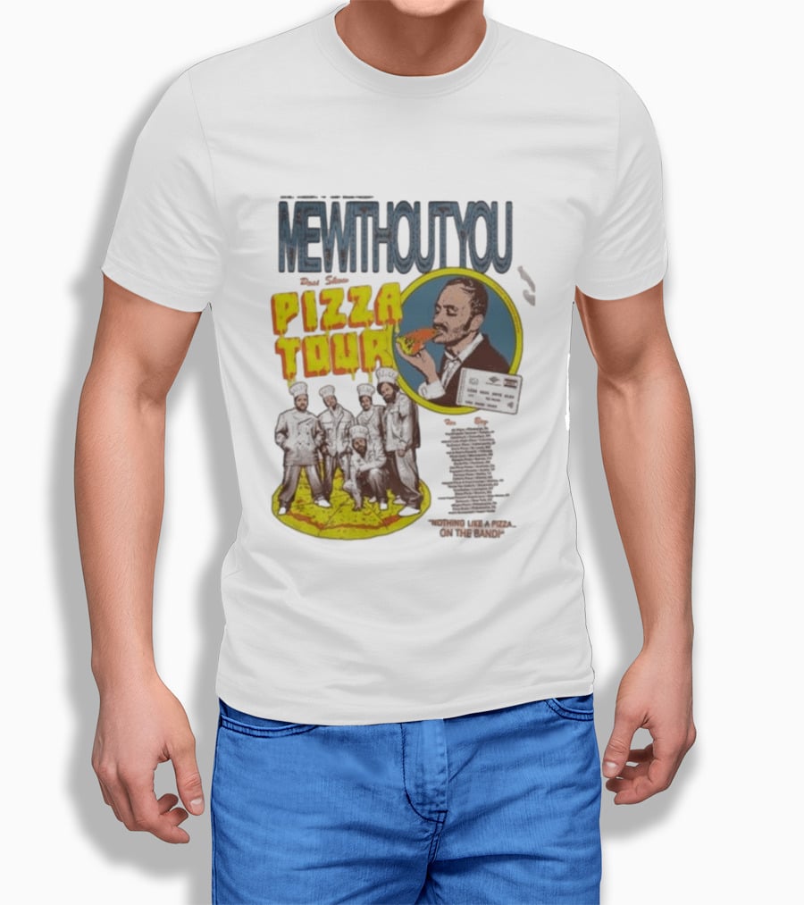 MeWithoutYou Pizza Tour Band Eating Slice T-Shirt