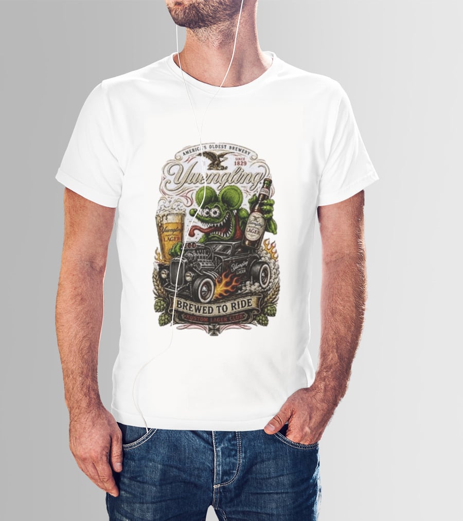 Yuengling Rat Fink Brewed To Ride Kustom Lager Club America's Oldest Brewery Since 1829 T-Shirt